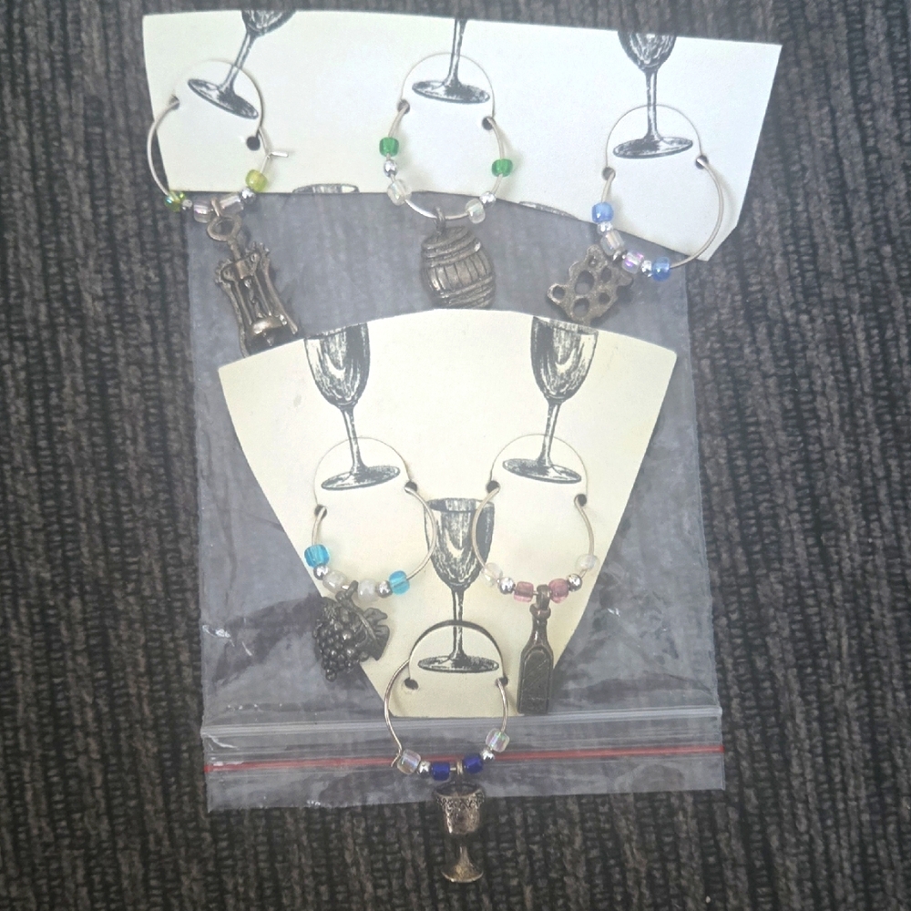 Colorful Wine Glass Charms Set